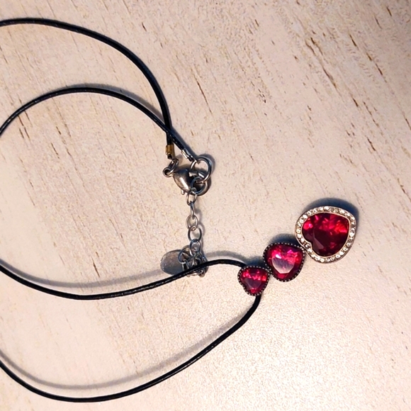 Elegant Sterling Silver Ruby Red Heart Pendant Necklace - Picture 2 of 5